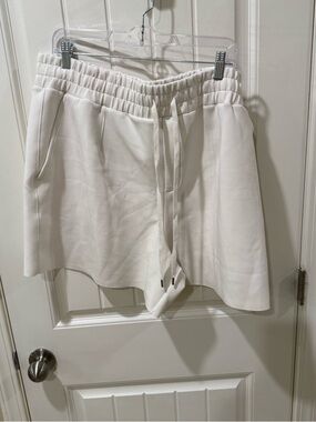 Women’s White Athletic Drawstring Shorts